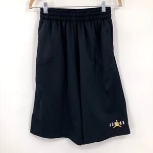 Air Jordan Nike Y2K Black White Embroidered Drawstring Pockets Pull On Shorts